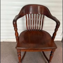Vintage Solid Wood Banker's Chair - Captain's / Desk chair