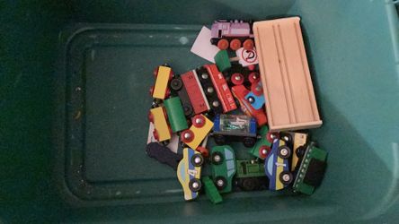 Wooden Train Car Lot