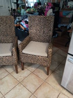 2 Seagrass Handwoven chairs