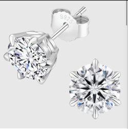 Brilliant-Cut Diamond Stud Earrings in S925 Sterling Silver – Timeless Luxury, Maximum Sparkle
