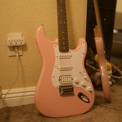 Pink Electric Strat Guitar 