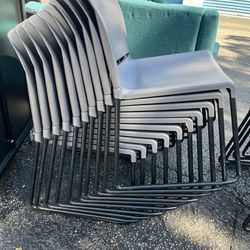 Grey Stacked Office Reception Chairs