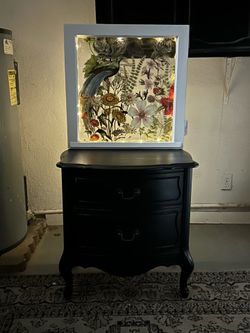 Vintage lighted nightstand