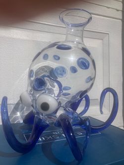 Hand Blown Italian Glass Octopus Vase