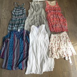  Lot of 5 Women’s Multi-Colored Dresses and 1 Skirt Size Medium  