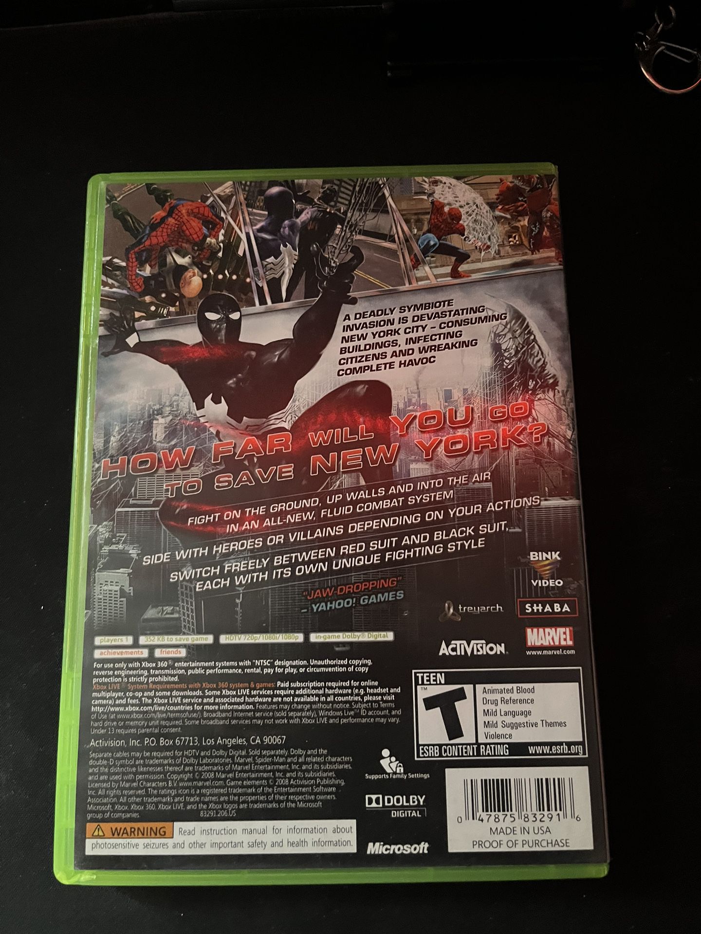 Xbox 360 Spider-Man Web of Shadows for Sale in Hanover, PA - OfferUp