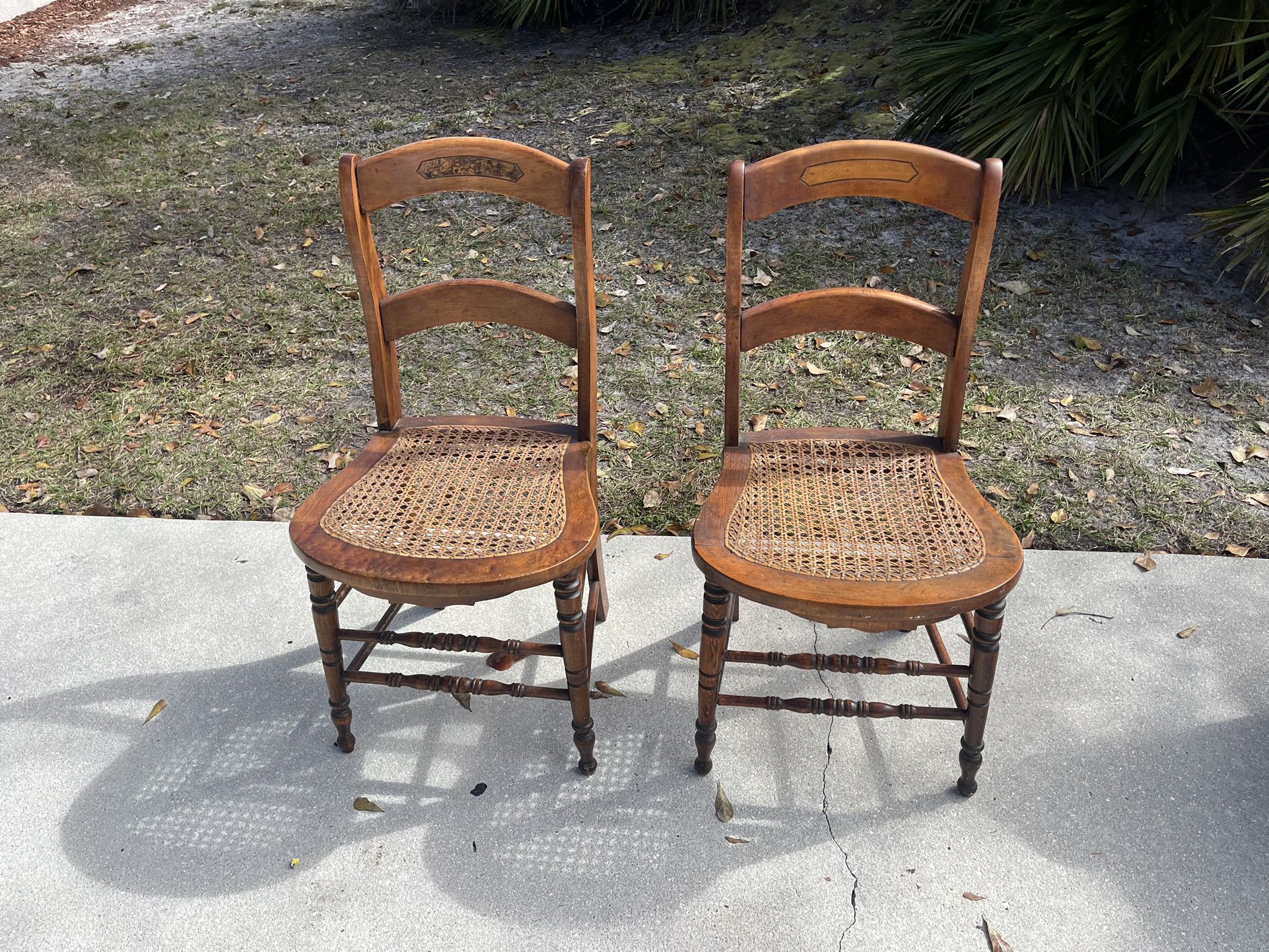 Vintage Cane ladder back chairs 1(contact info removed)