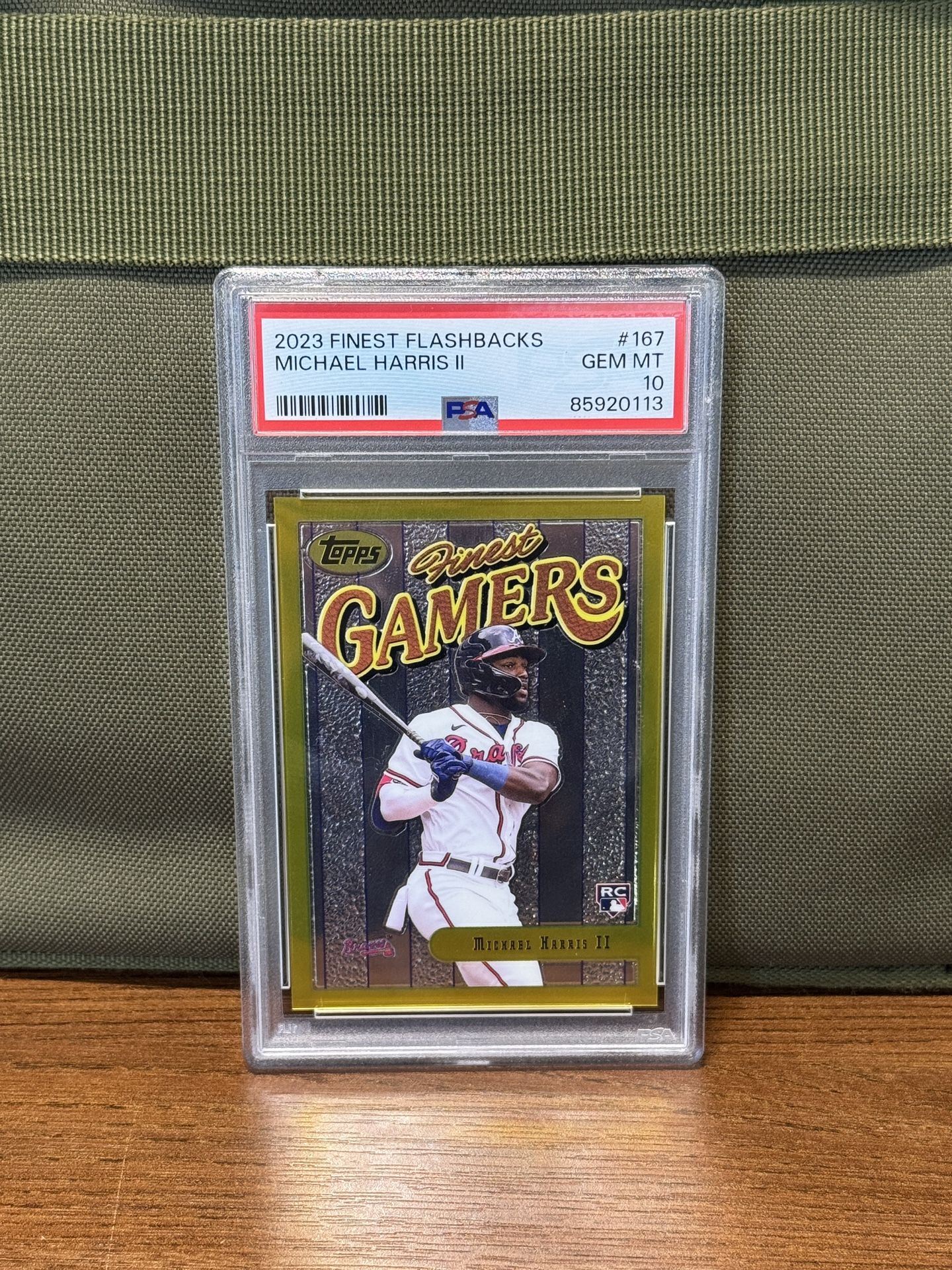 2023 Topps Finest Flashbacks Michael Harris II RC Finest Gamers #167 PSA 10