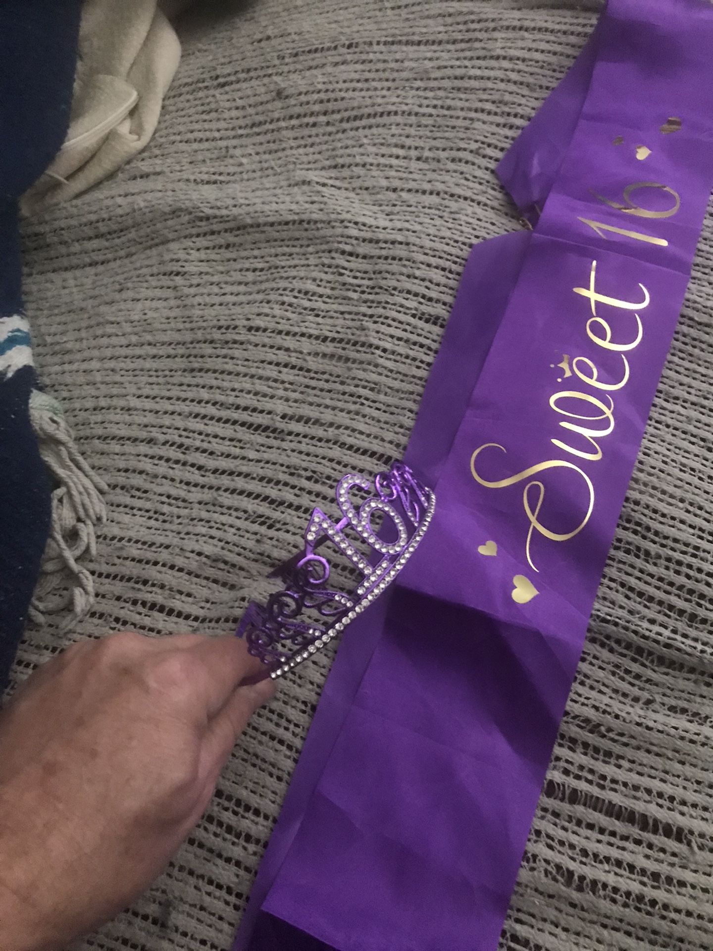 Lnew Metal And Silk Tiara And Body Ribbon Sweet 16 Only $20
