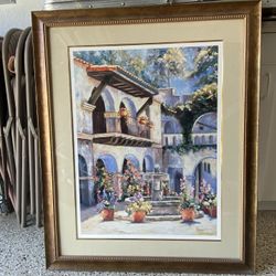 Beautifully Detailed Print- Professional Wood Frame, Matte, Glass 38.5”H x 31.5”W *Pickup Boca Raton