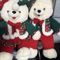Vintage Christmas Snowflakes Teddy Bears