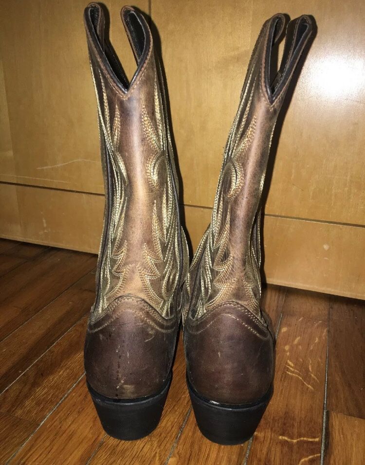 Laredo Crazy Horse Snip Toe Willowcreek 68424 Brown Leather Cowboy