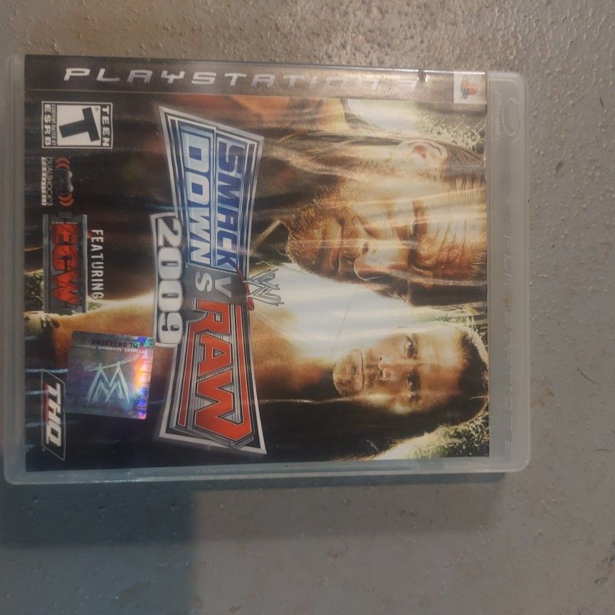Ps3 Game Smackdown Vs Raw 2009 With Box And Manual 12 Dollars Firm