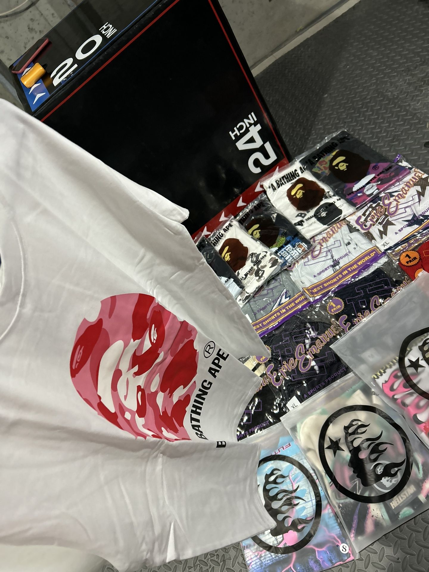 Authentic Bape T’s & EE Shorts