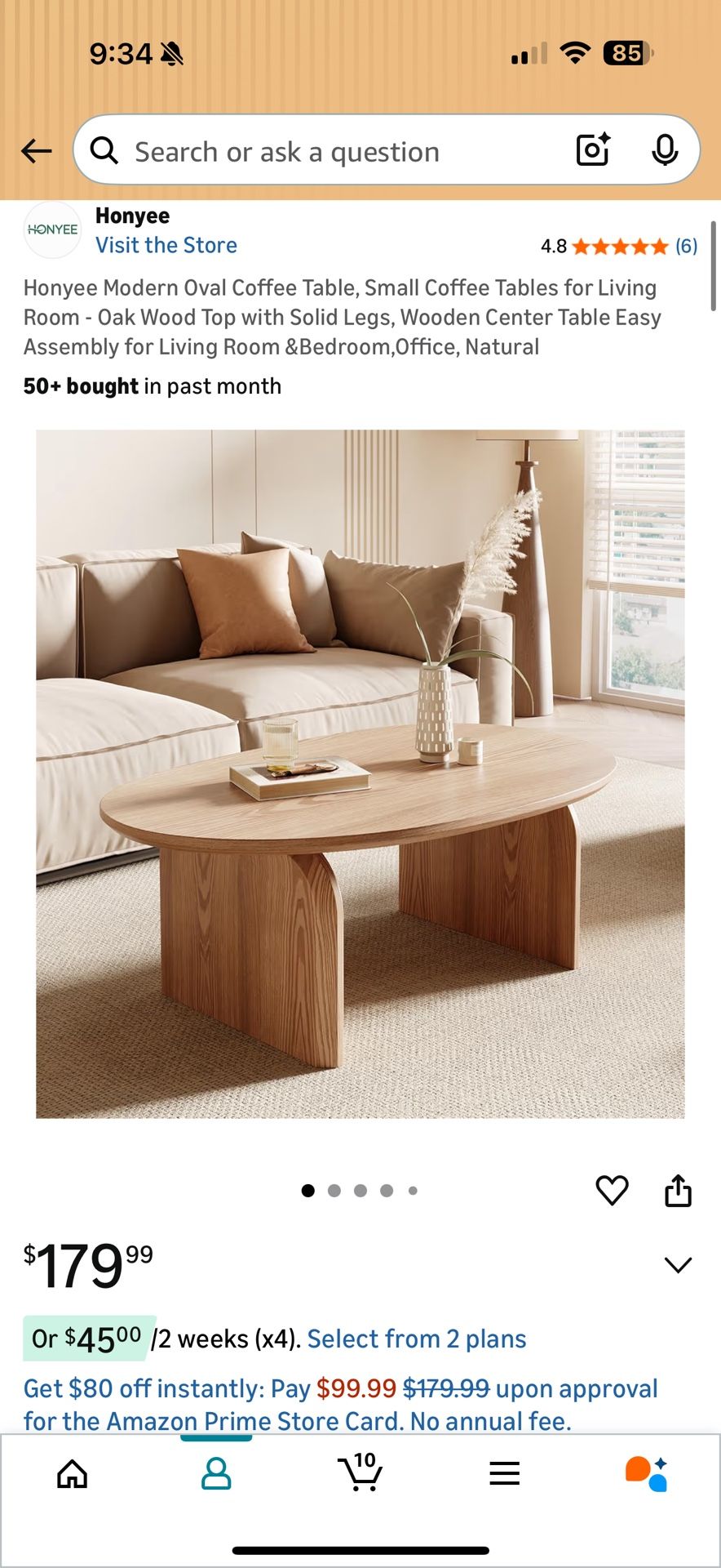 Oak Oval Coffee Table โ Brand New