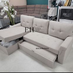 Light Or Dark Grey Sofa Sleeper Sectional With Storage 