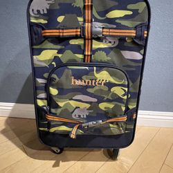 Pottery Barn Kids Spinner Roller Suitcase Luggage Dinosaur Camouflage Print
