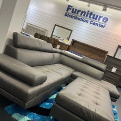 Ibiza gray sectional with ottoman now only $899. Easy finance option. Same day delivery.