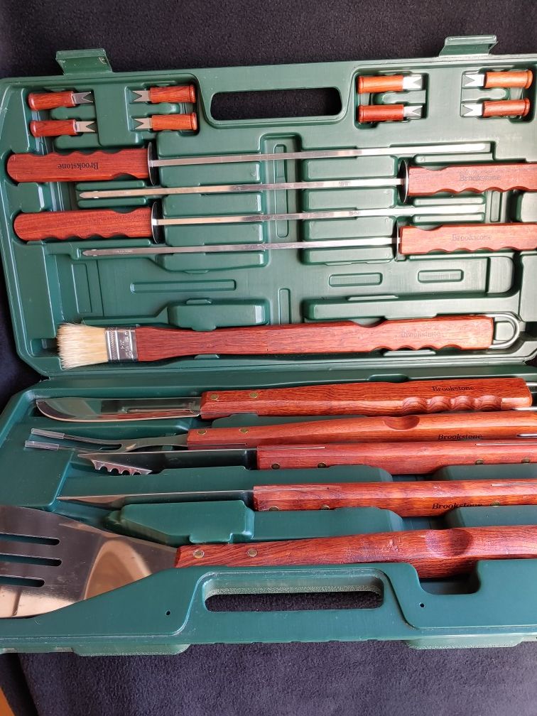 Grill Tools Cutlery Outdoor Stainless Steel Cooking Brookstone Cookware