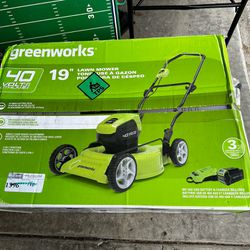 Greenworks 40 Volt Lawn Mower. New