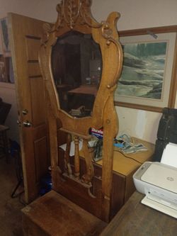 1880 original antique HALL TREE