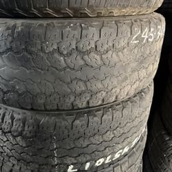 LT245/70/17 Goodyear Pair Of Two Used Tires
