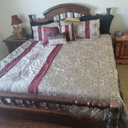King Bedroom Set with Bedding, Dresser & Nite Stands