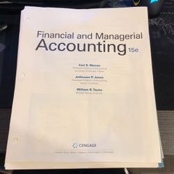 Financial And Managerial Accounting 15e