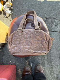 O'Neill Women’s Brown Floral Satchel Top Handle Bag, Zip Closure, Stitching