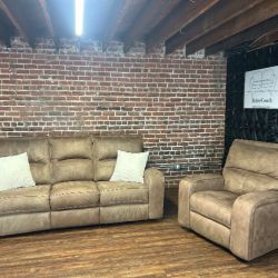 Delivery Available Flexsteel Brown recliner sofa/couch + chair