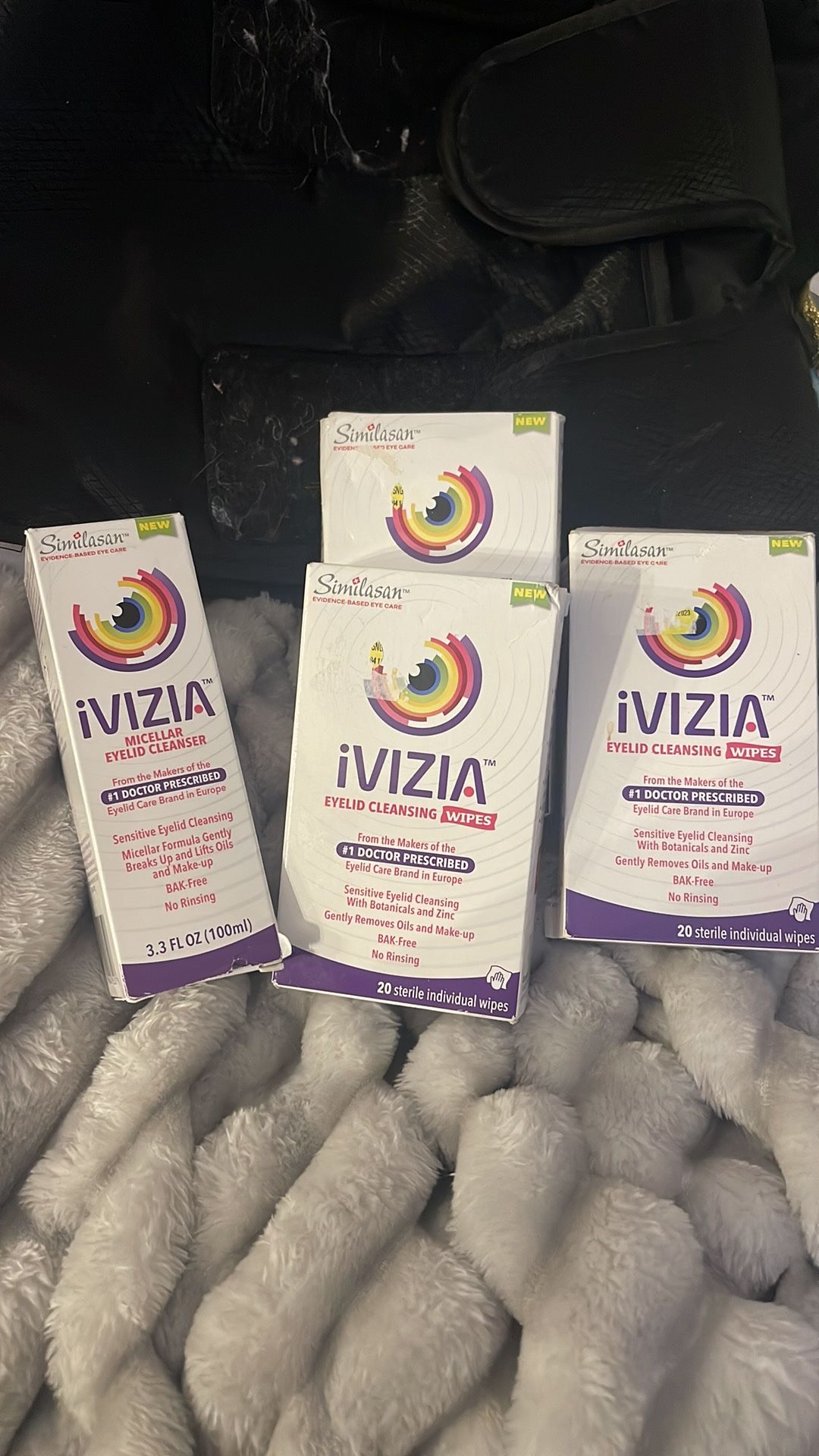 Ivizia bundle eyelid/eye cleansing care wipes & micellar gel