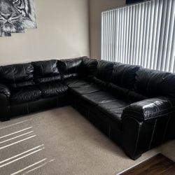 Sectional Black Couch/Sofa 8x10x3 