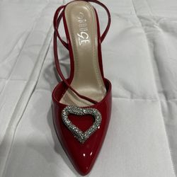Red Patent Heart ♥️ Heels 