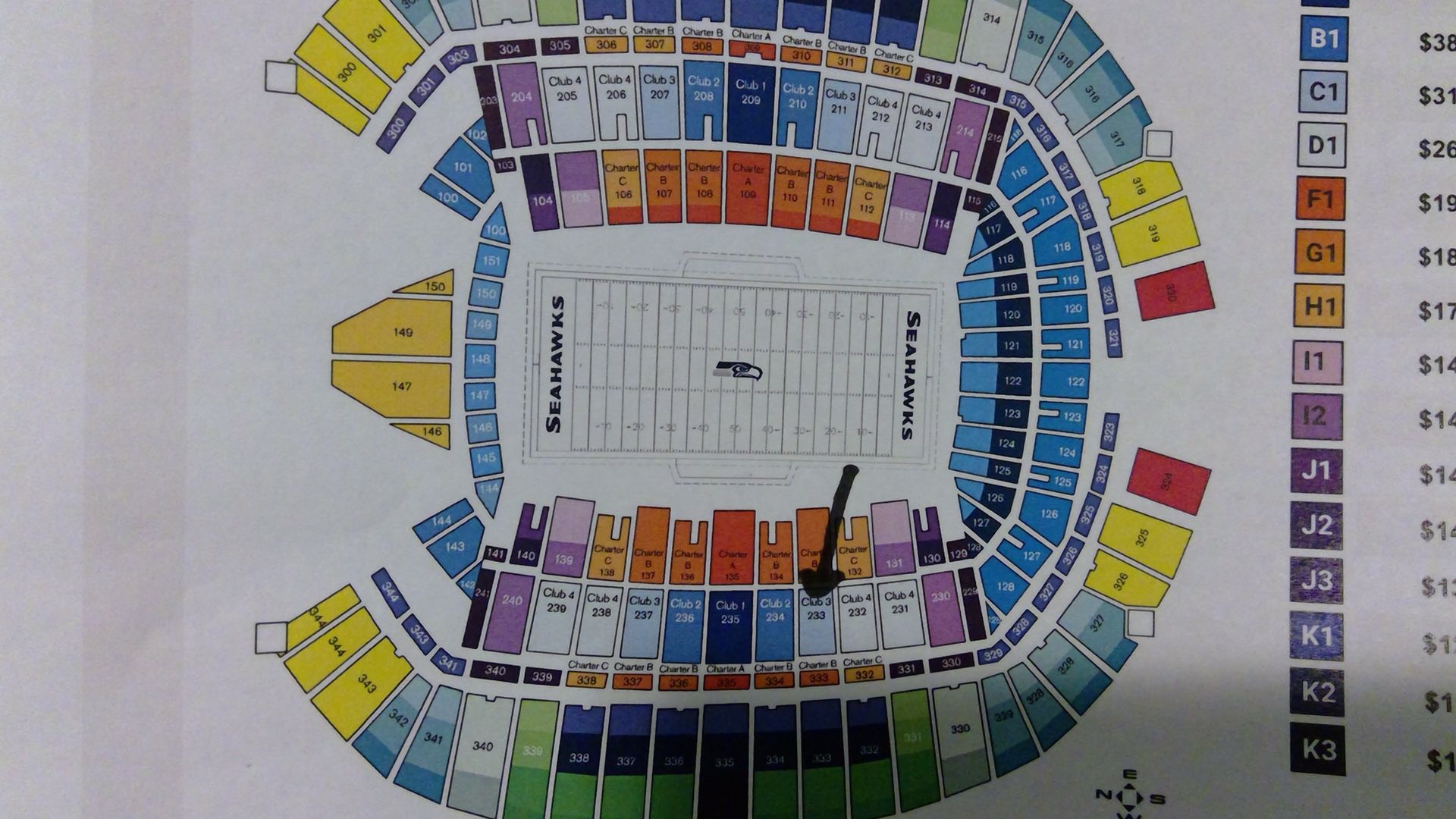 SEAHAWKS - JAGUARS (2)CLUB TICKETS PLUS PARKING!!!