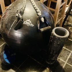 Exercise Stability Ball75 cm Black/Ab wheel exercisereebok resistance band/