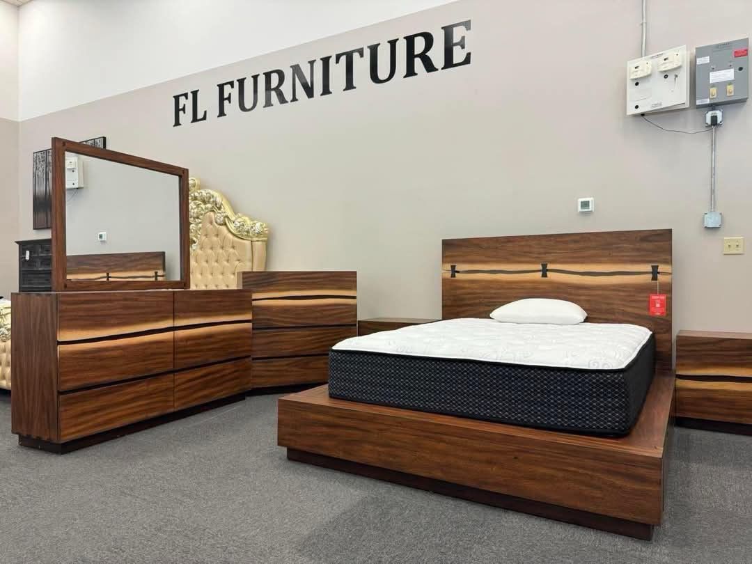 $50 Down Finance Bedroom Set Queen/King Bed Dresser Nightstand Chest Reclining Sectional Sofa Couch Loveseat Dining Table Free Delivery Free Matress