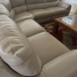 Macys leather reclining sofa