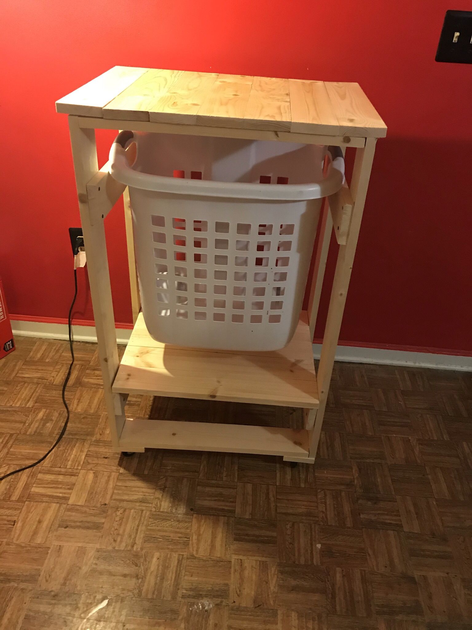 1 Tier Laundry Cart Holder On  Wheels 