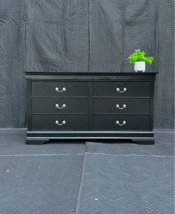 Black Bedroom Dresser - 6 Drawers