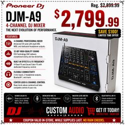 Pioneer DJ DJM Series DJM-A9 Rekordbox Serato Controller 4-Channel Mixer 🚨 Payment Options Available 🚨 No Credit Needed 🚨
