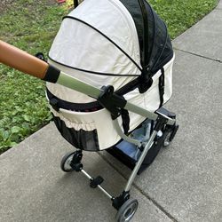 Pet Stroller With Detachable Top Carrier