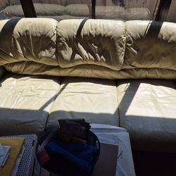 Off White Leather Couch