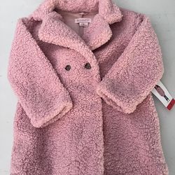 Girls pink cozy, soft coat