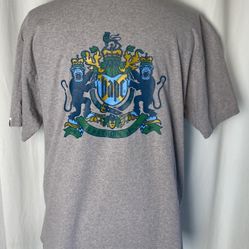 Vintage A Bathing Ape Bape Gray XL T-Shirt Black Gothic Logo Print 2000s Rare