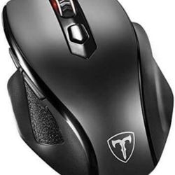 VicTsing Full Size Wireless Mouse with Nano USB Receiver, 5 Adjustable CPI Levels, 6 Buttons for Notebook, PC, Notebook, Computer, MacBook, Black, Bla