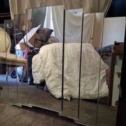 Vintage Art Deco beveled edged mirror 8 panels
