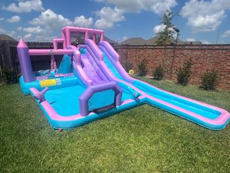 🎀 FOR SALE / EN VENTA – Pink Double Slide Bounce House + Moonwalk 🎀
