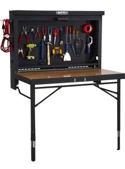 LIFETIME Products Wall Mounted Work Table, 4', Wood Varnish (80421)