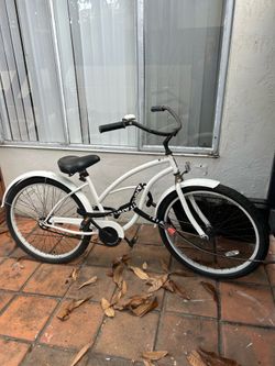 white beach cruiser