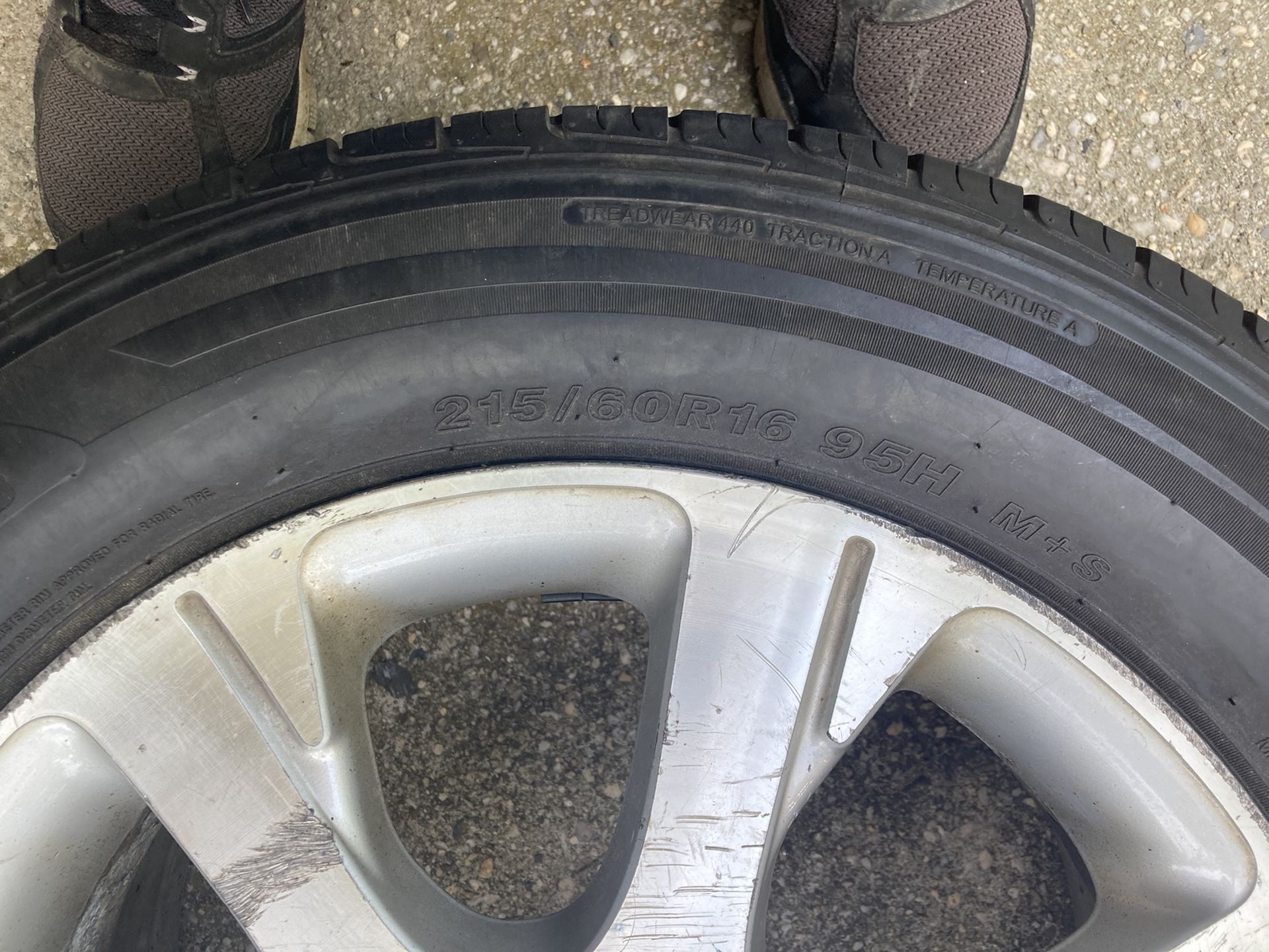Tire, With Rims. 215/60/R16